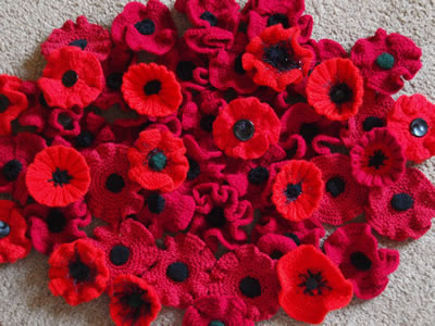 Knitted & crocheted poppies